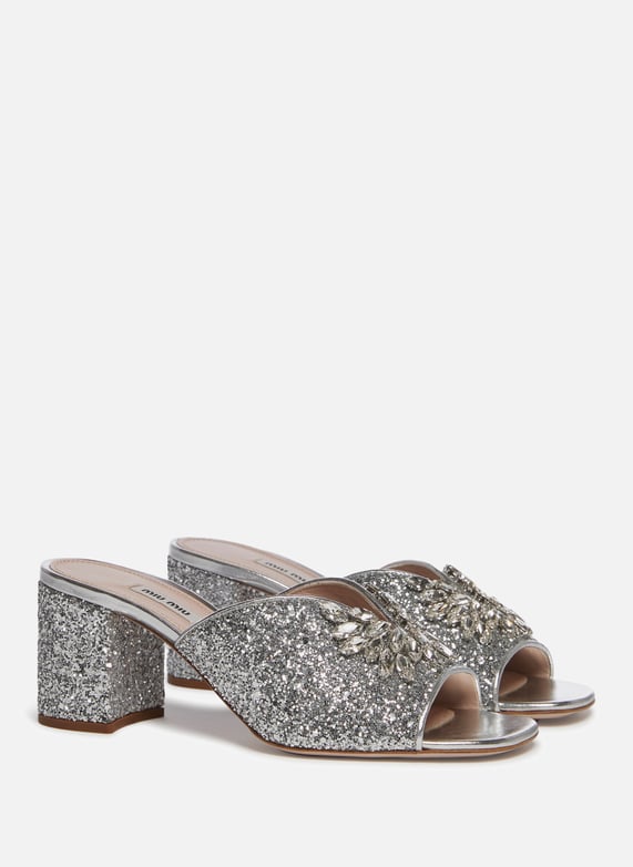 Mules with Sequins and Crystals Miu Miu Women Printemps