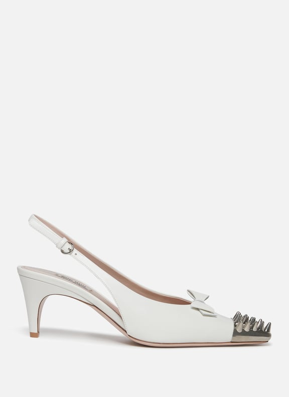 Slingbacks en cuir de veau Blanc by MIU MIU MIU MIU Slingbacks en cuir de veau Blanc