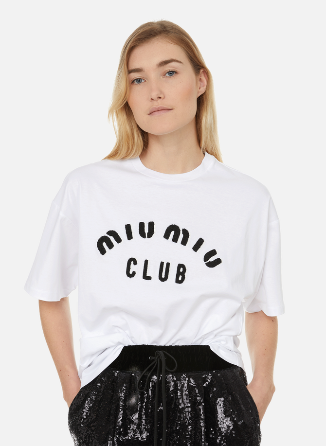 MIU MIU Baumwoll-Logo-T-Shirt