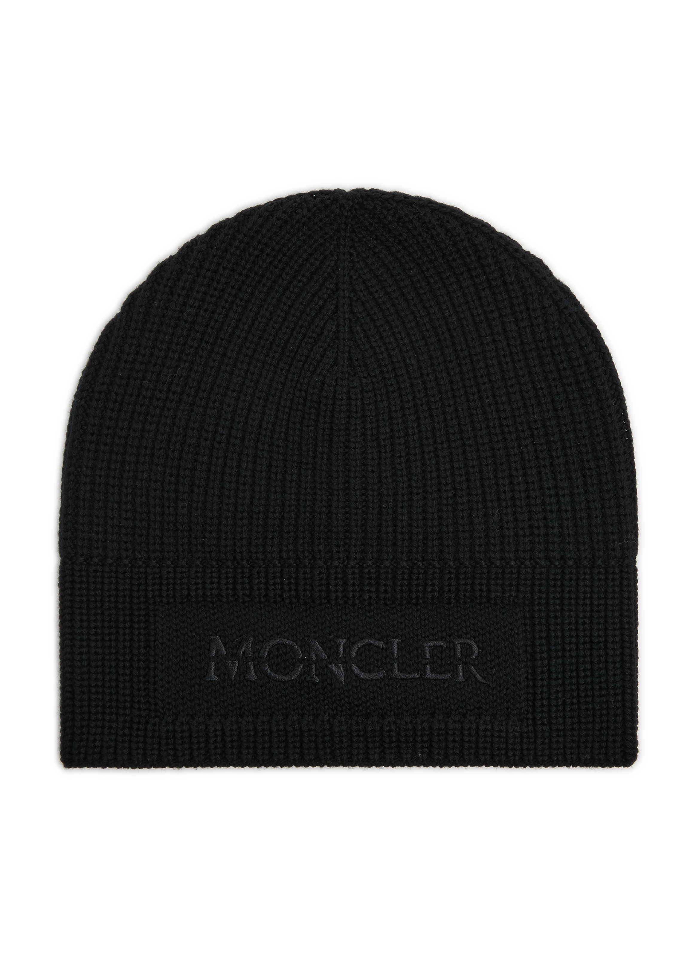 Homme Chapeaux Chapeaux Moncler Bonnet en maille nervurée à patch logo Moncler pour homme en coloris Noir 