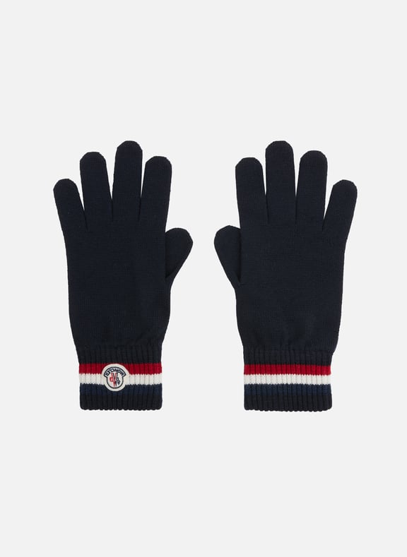 Gants rayures tricolores Bleu by MONCLER MONCLER Gants rayures tricolores Bleu