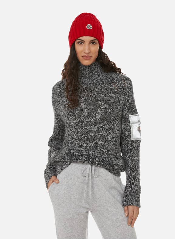 Pull Ciclista en laine mélangée et alpaga Noir by MONCLER MONCLER Pull Ciclista en laine mélangée et alpaga Noir