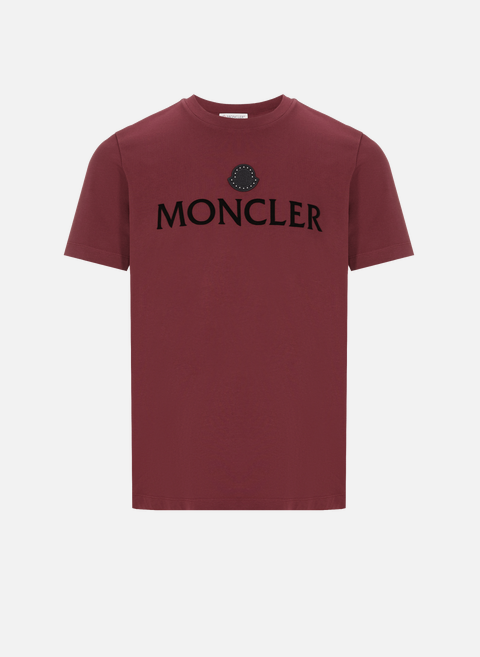 T-shirt à logo en coton RougeMONCLER 