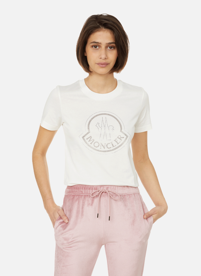 MONCLER Baumwoll-T-Shirt mit Strasssteinen