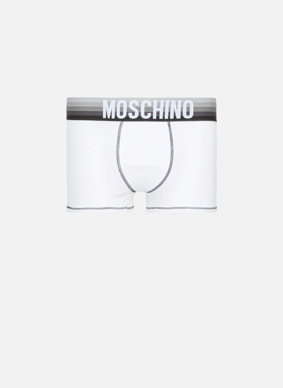 MOSCHINO Boxer avec logo Gradient Lines Blanc