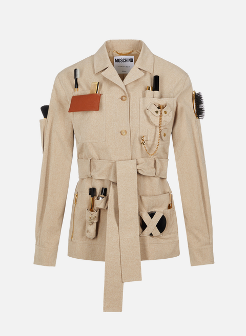 Cotton safari jacket and essential kit Safari BeigeMOSCHINO 