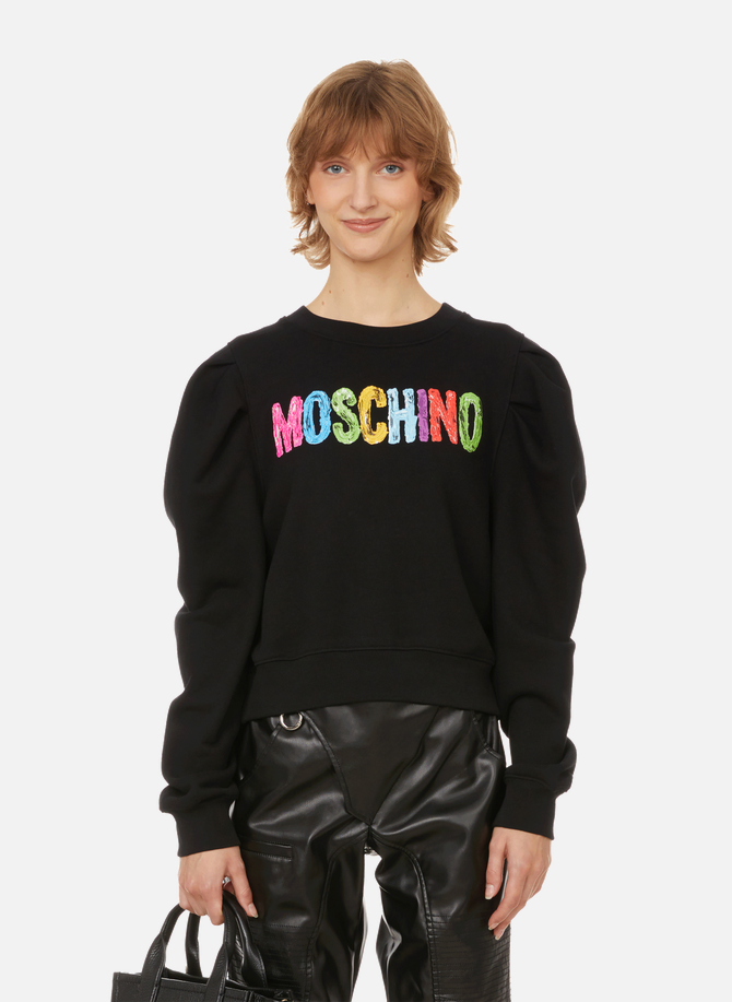 Sweatshirt à logo en coton MOSCHINO