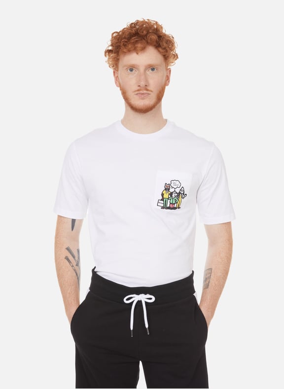 T-shirt à logo en coton Blanc by MOSCHINO MOSCHINO T-shirt à logo en coton Blanc
