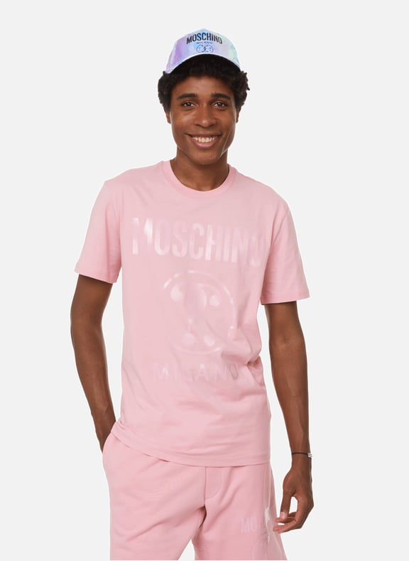 T-shirt à logo en coton Rose by MOSCHINO MOSCHINO T-shirt à logo en coton Rose