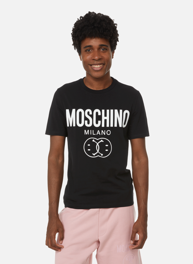 T-shirt à logo et Smiley en coton MOSCHINO
