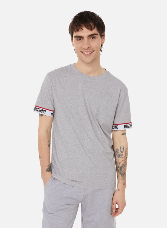 T-shirt col rond en coton Gris by MOSCHINO MOSCHINO T-shirt col rond en coton Gris