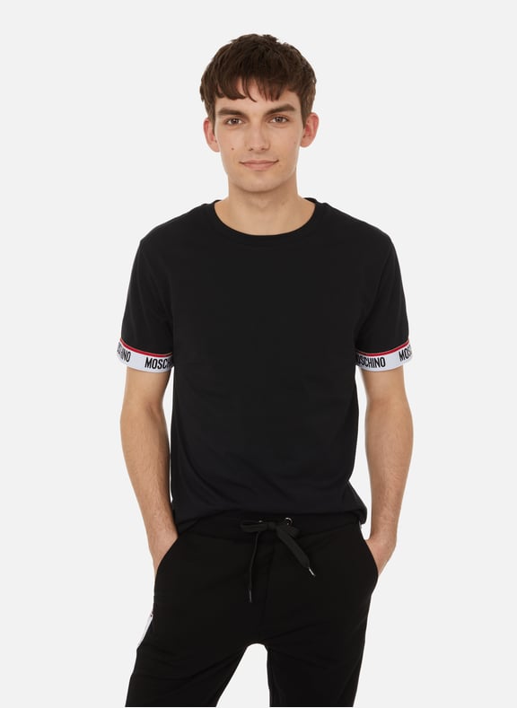 T-shirt col rond en coton Noir by MOSCHINO MOSCHINO T-shirt col rond en coton Noir