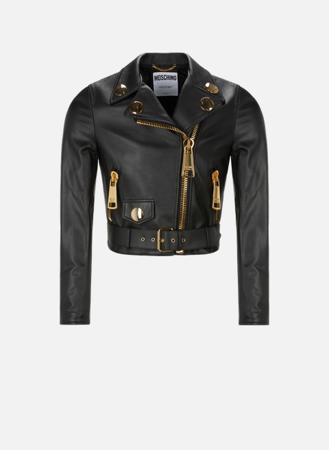 Leather jacket BlackMOSCHINO 