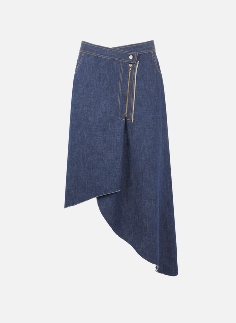 Asymmetrical midi skirt in denim cotton BlueMOSSI 