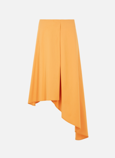 OrangeMOSSI asymmetric cotton-blend midi skirt 