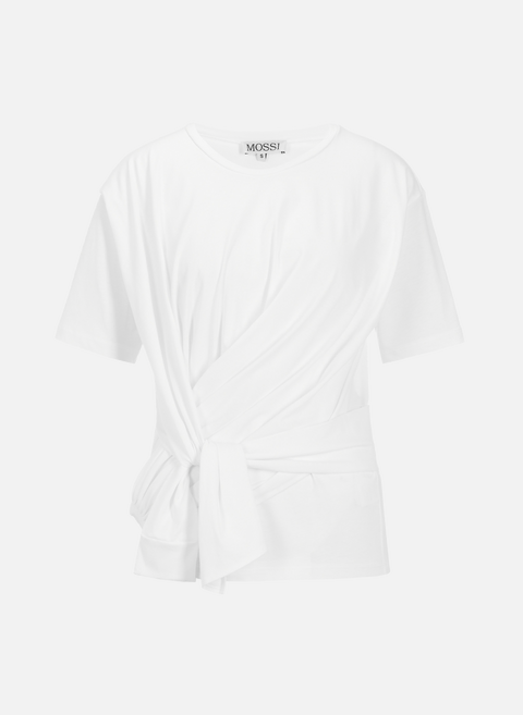 T-shirt col rond en coton BlancMOSSI 