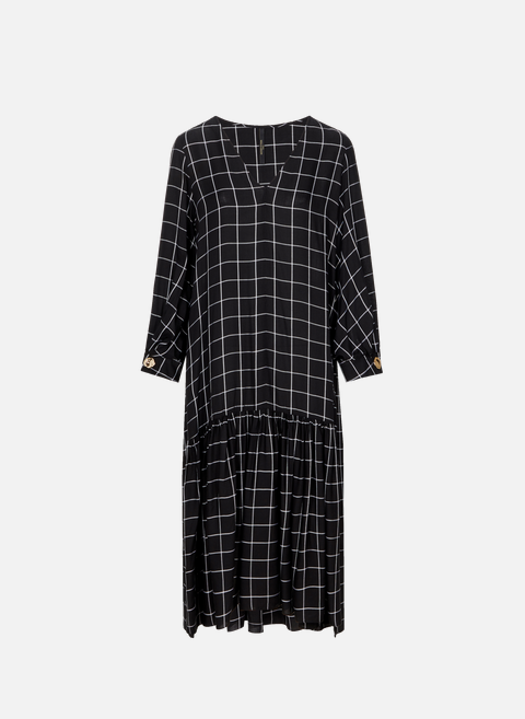 Checked dress with ruffle BlackMOTHER OF PEARL 