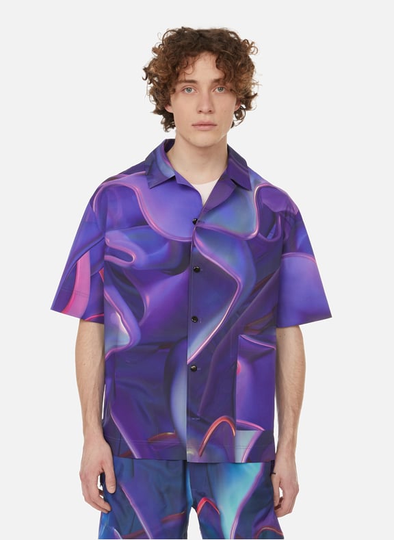 Chemise à imprimé en popeline de coton organique Multicolore by MWORKS MWORKS Chemise à imprimé en popeline de coton organique Multicolore