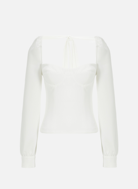 Beatrice top in white crepeMYBESTFRIENDS 