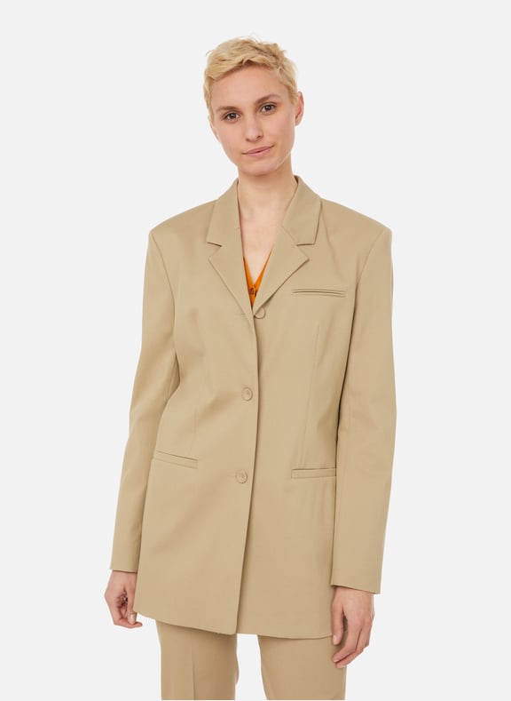 Blazer Mersey en coton mélangé Beige by NANUSHKA NANUSHKA Blazer Mersey en coton mélangé Beige