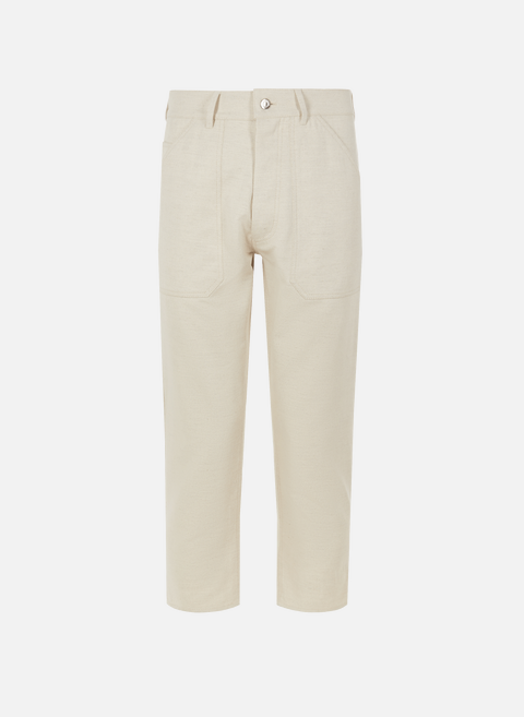 Jasper pants in organic cotton and linen WhiteNANUSHKA 