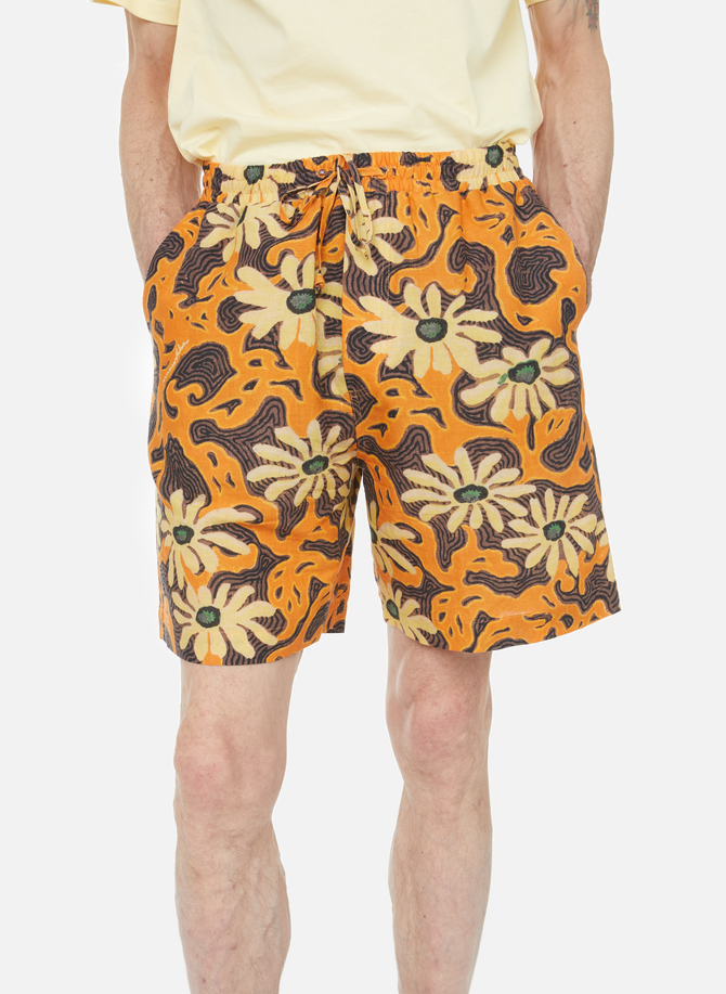 NANUSHKA printed linen-blend shorts
