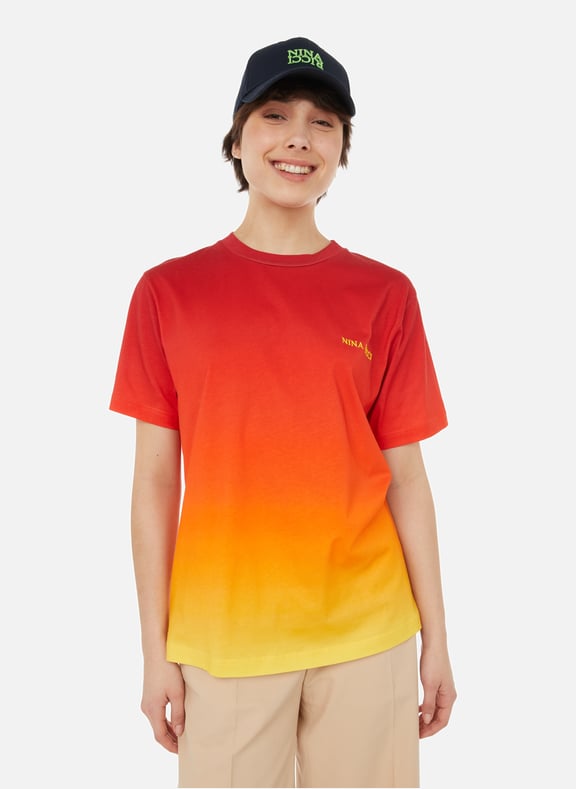 T-shirt Tie and Dye en coton Rouge by NINA RICCI NINA RICCI T-shirt Tie and Dye en coton Rouge