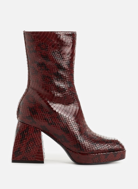 Bottines Bulla Corta en cuir Rouge by NODALETO NODALETO Bottines Bulla Corta en cuir Rouge