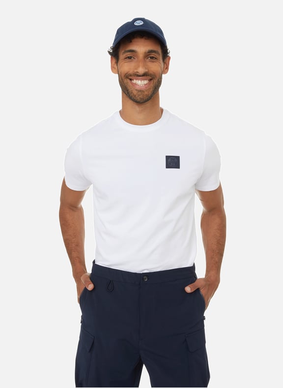 T-shirt avec logo en coton biologique Blanc by NORTH SAILS NORTH SAILS T-shirt avec logo en coton biologique Blanc