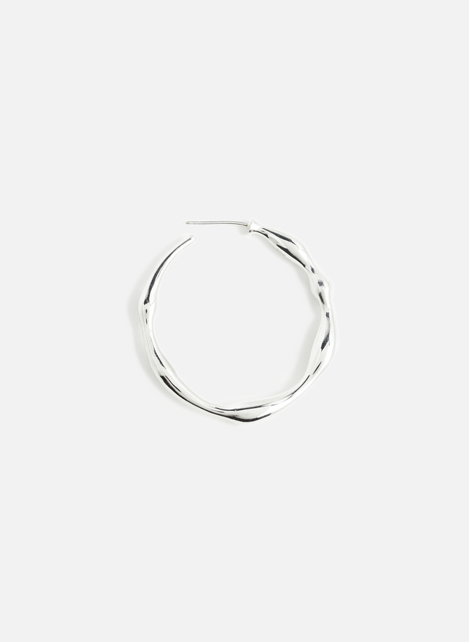 Unique maxi Gravity hoop earrings in silver NU ATELIER
