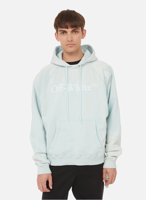 Hoodie à logo en coton Bleu by OFF-WHITE OFF-WHITE Hoodie à logo en coton Bleu