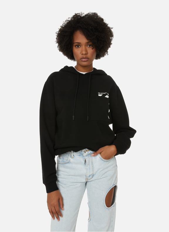 Hoodie en coton Noir by OFF-WHITE OFF-WHITE Hoodie en coton Noir
