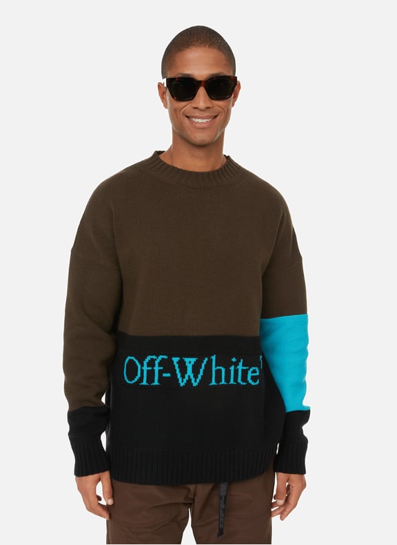 Pull à logo en laine vierge Multicolore by OFF WHITE OFF WHITE Pull à logo en laine vierge Multicolore