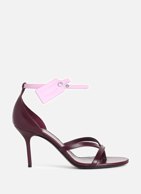 ZIP TIE LEATHER SANDALS OFF WHITE for WOMEN Printemps