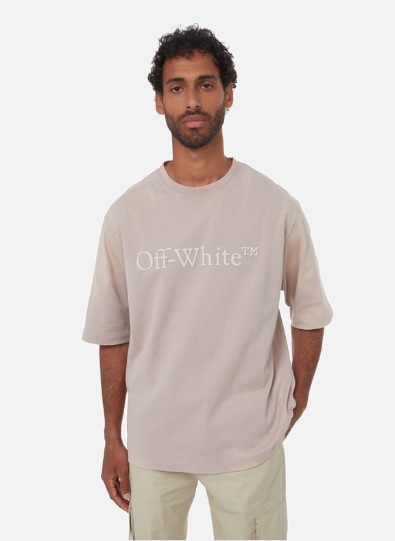 T-shirt à logo en coton Beige by OFF WHITE OFF WHITE T-shirt à logo en coton Beige