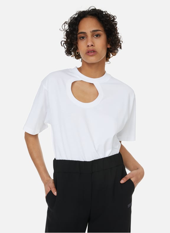 T-shirt col rond en coton Blanc by OFF WHITE OFF WHITE T-shirt col rond en coton Blanc