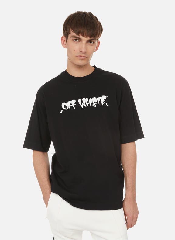 T-shirt col rond en coton Noir by OFF WHITE OFF WHITE T-shirt col rond en coton Noir