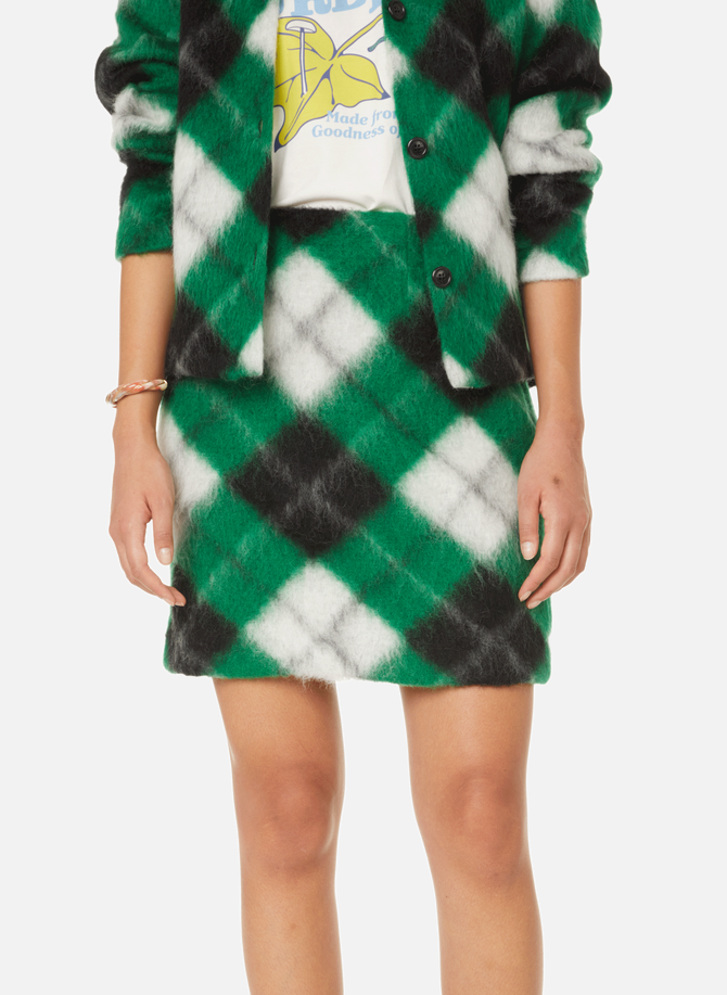 OPENING CEREMONY checked mohair skirt