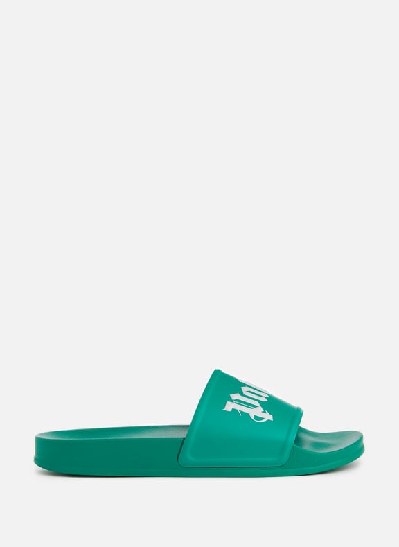 Claquette avec logo Vert by PALM ANGELS PALM ANGELS Claquette avec logo Vert