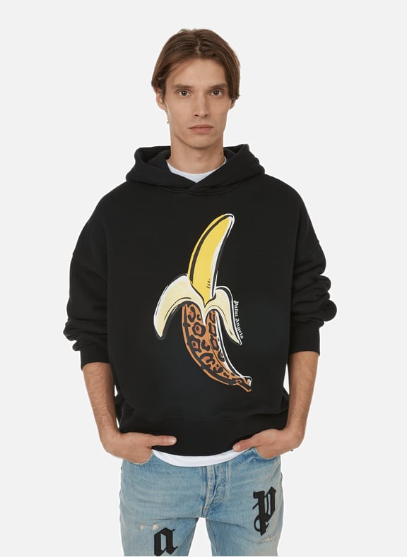 Hoodie Banana en coton Noir by PALM ANGELS PALM ANGELS Hoodie Banana en coton Noir