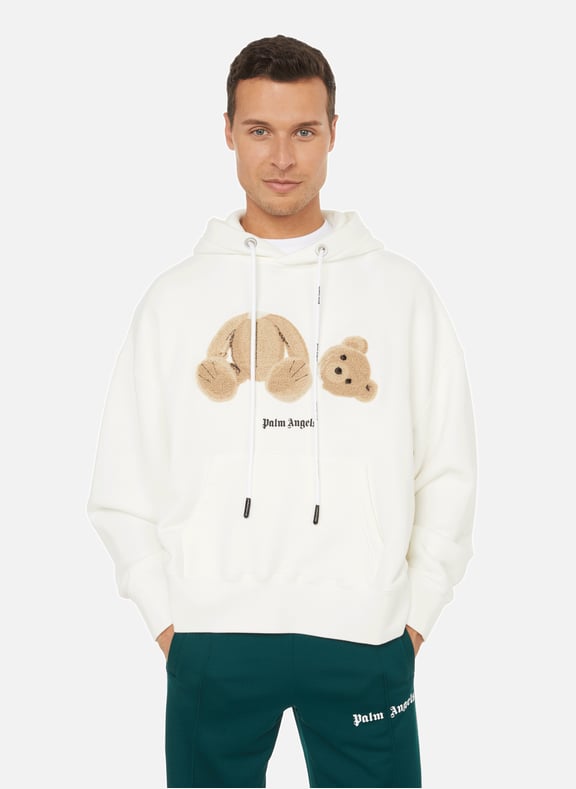 Hoodie PA Bear en coton Beige by PALM ANGELS PALM ANGELS Hoodie PA Bear en coton Beige