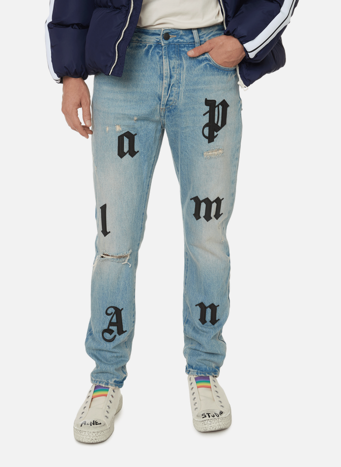 PALM ANGELS slim jeans with logo patches