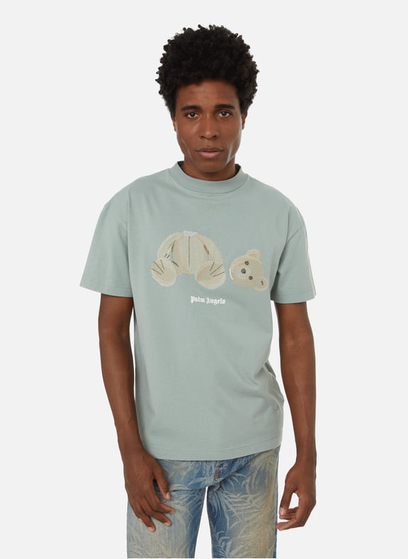T-shirt à motif ourson en coton Gris by PALM ANGELS PALM ANGELS T-shirt à motif ourson en coton Gris