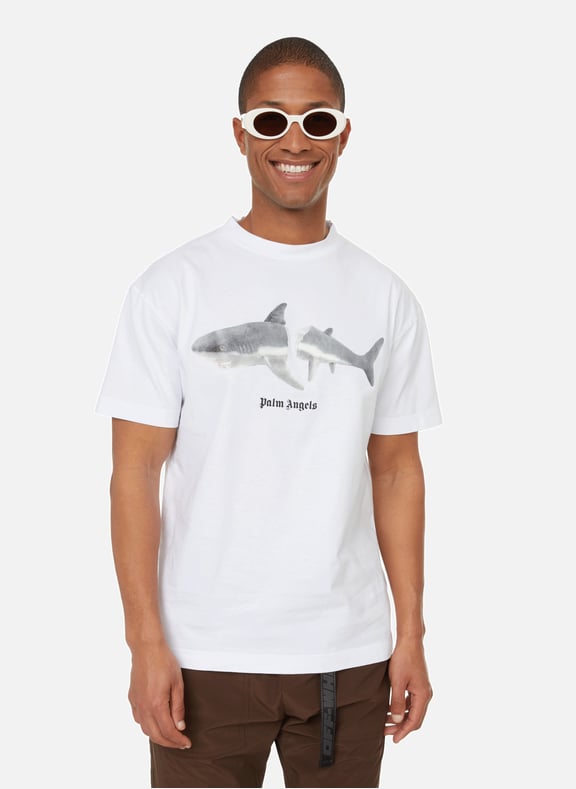 T-shirt à sérigraphie en coton Blanc by PALM ANGELS PALM ANGELS T-shirt à sérigraphie en coton Blanc