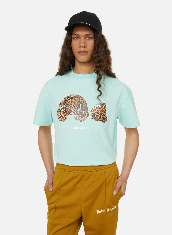 T-shirt Leopard Bear en coton PALM ANGELS