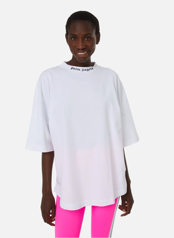 T-shirt oversize à logo en coton Blanc by PALM ANGELS PALM ANGELS T-shirt oversize à logo en coton Blanc