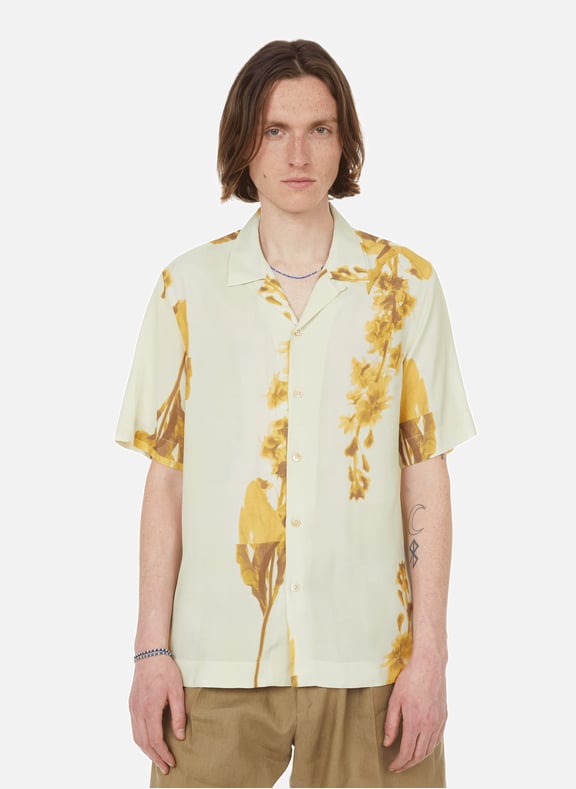 Chemise manches courtes fluide à imprimé Jaune by PAUL SMITH PAUL SMITH Chemise manches courtes fluide à imprimé Jaune