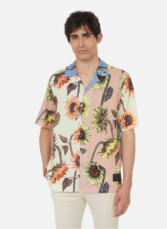 Chemise manches courtes imprimé en lin et coton Multicolore by PAUL SMITH PAUL SMITH Chemise manches courtes imprimé en lin et coton Multicolore