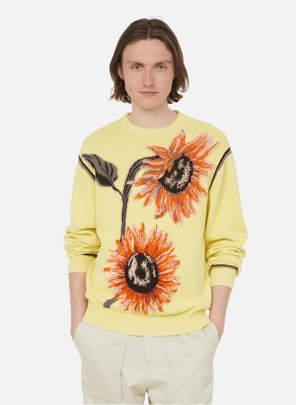 Pull floral en coton mélangé Jaune by PAUL SMITH PAUL SMITH Pull floral en coton mélangé Jaune