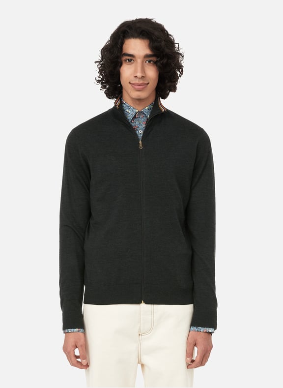 Pull zippé en laine Vert by PAUL SMITH PAUL SMITH Pull zippé en laine Vert